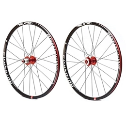 NEZIAN Parti di ricambio 26 27, 5 29 Pollici Set Ruote Per Mountain Bike Freno A Disco Set Ruote Per Bicicletta Rilascio Rapido Per 9 10 11 Velocità 24H Cuscinetto Anteriore 2 E Posteriore 5 ( Color : Red , Size : 26 inch )