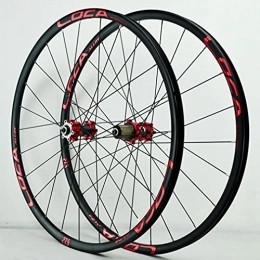 LSRRYD Parti di ricambio 26" 27.5" 29" Ruota Bicicletta Freno Disco MTB Set Ruote Bici 24 Fori Cerchio in Lega di Alluminio Sgancio Rapido Mozzo per 7 / 8 / 9 / 10 / 11 / 12 velocità Cassetta 1680g (Color : Red, Size : 27.5 inch)