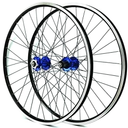 KANGXYSQ Ruote per Mountain Bike 26" 27, 5" 29" Set Ruote Per Bici MTB Set Ruote Per Mountain Bike Freni A Disco A Sgancio Rapido Per 7-12 Velocità 32H Cerchio In Lega Alluminio (Color : Blue, Size : 26 INCH)