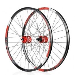 Bike Wheel Ruote per Mountain Bike 26" / 27.5" inch Mountain Bike Ruote Freni a Disco 6 Pawl 72 CLICCA Quick Release (Color : Red, Size : 26")