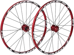 Auoiuoy Ruote per Mountain Bike 26 / 27.5 Pollici 24h Mountain Bike Ruote in Lega di Alluminio A Doppia Parete Bicycle Wheel MTB Rim Quick Release Freno A Disco 7-11 velocità 27, 5 Pollici(Size:27.5inch, Color:Rosso)