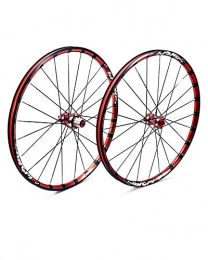 WXX Parti di ricambio 26 / 27.5 Pollici Mountain Bike Set di Ruote Diretto-Pull Doppio Strato di Alluminio Lega 5 Bearing Bicycle Wheel Accessori Biciclette, Black Red, 26 Inches