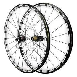 ZFF Parti di ricambio 26 / 27, 5 Pollici Mtb Anteriore+Posteriore Ruota Perno Passante Mountain Bike Set Di Ruote Freno Disco Tre Lati CNC 7 / 8 / 9 / 10 / 11 / 12 Velocità 24 Fori (Color : Black hub, Size : 26in)