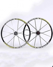 LLC Parti di ricambio 26 / 27.5" Ruote Mountain Bike Cerchi in Lega A Doppia Parete Anteriore 2 Posteriore 5 Cuscinetti Mozzo 24H Volani A Sgancio Rapido 7-11 velocità, Giallo, 26 Inches