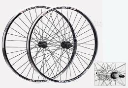 OMDHATU Parti di ricambio 26 pollici mountain bike ruote set Thru Axle Cerchi con freno a V Mozzi anteriori 2+ posteriori 2 cuscinetti sigillati Supporto ruota libera a 6-9 velocità (Color : Silver)