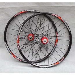 SHKJ Parti di ricambio 26 Pollici MTB Cerchi Mountain Bike Wheelset, Freno A Disco Cerchi Doppia Parete Set Ruote Bici Rilascio Rapido 32 Fori per 8-11 velocità (Color : Red, Size : 26 inch)