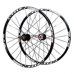 AIFCX Ruote per Mountain Bike AIFCX MTB Bike Wheels, 26 Pollici Double Wall Ultralight Mountain Ibrida Ciclismo Ruote Freni a Disco Rim 24 Hole 7 8 9 10 velocità, Black-26inch