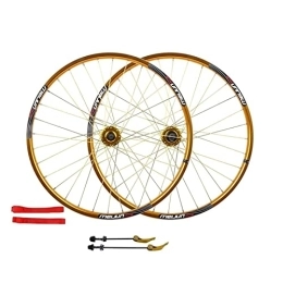 AWJ Ruote per Mountain Bike AWJ Ruote da Ciclismo MTB da 26 Pollici Set di Ruote da Mountain Bike, Freno a Disco a Doppia Parete in Lega Compatibile 7 8 9 10 velocità 32H QR Wheel