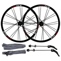 AWJ Parti di ricambio AWJ Set di Ruote per Mountain Bike 26", 24H MTB Bike Cerchio a Doppia Parete Disco a sgancio rapido Cuscinetti sigillati per Freni 7 8 9 Ruota a 10 velocità