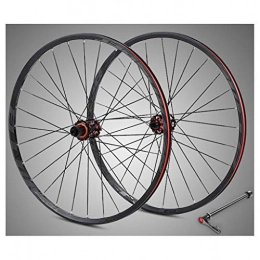 WCS Ruote per Mountain Bike Bicicletta off-Road Racing MTB cerchione 27, 5 Pollici Freni Lega di Alluminio Bike Double Wall Ruote a Disco in Fibra di Carbonio Hub 8-11 velocità (Color : 27.5 inch, Size : Black Red)