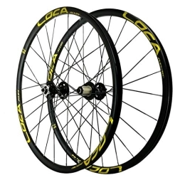 CTRIS Parti di ricambio Bicicletta Ruote 26 / 27, 5 Pollici Cerchio Ruota Bici Bicicletta, Lega di Alluminio Ruota A Sgancio Rapido Ruota del Freno A Disco Ruota per Mountain Bike (Color : Yellow, Size : 27.5in)