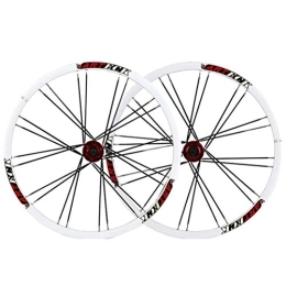 CTRIS Parti di ricambio Bicicletta Ruote Set Ruote 26" for Mountain Bike MTB Ruota della Bici Cerchio in Lega A Doppia Parete Rilascio Rapido Freno A Disco 24 Buche 7 8 9 10 velocità (Color : Red)