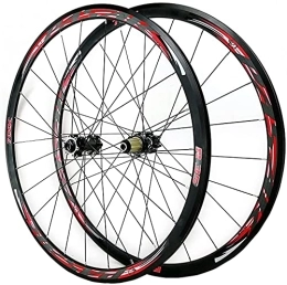 Auoiuoy Ruote per Mountain Bike Bike Wheel, Bike Rim 700c Anteriore + Set Posteriore del Disco del Disco del Disco Ciclocross della Strada Ibrido / Mountain Bike V / C Freno 7 / 9 / 9 / 10 / 11 / 11 / 12(Size:Albero della Canna, Color:Rosso)