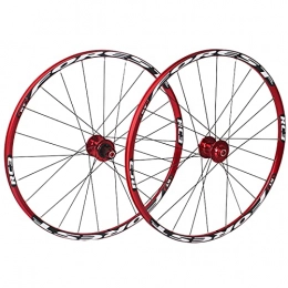 BYCDD Ruote per Mountain Bike BYCDD Wheelset da Mountain Bike, Wheelset MTB, Ruote Anteriori a sgancio rapido Ruote Anteriori Ruote per Bici, Fit 7-11 velocità Cassetta Bicicletta Wheelset, Red_26 inch
