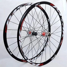 BZLLW Ruote per Mountain Bike BZLLW Ruota di Bicicletta, MTB Bike Wheel Set 26 / 27.5Inch Mountain Bike Wheels Double Wall Dischi Cassette Hub Bearing sigillato Freno a Disco a Barre 7-11 velocità (Color : A-Red, Size : 27.5)