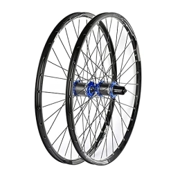 Bewinch Parti di ricambio Cerchi Bici Per Mountain Bike, 29 / 26 / 27, 5 Pollici Con Carbonio Ultraleggero, Cerchio MTB in Lega Di Alluminio A Doppia Parete Freno A Disco A Sgancio Rapido 32H 8-11 Velocità, Blu, 27.5in