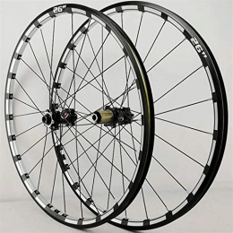 JIE KE Parti di ricambio Cerchio bici MTB Bike Wheelset 26 27.5 29 pollici CNC Cerchi Thru Axle Bicicletta anteriore e posteriore Ruota del freno a disco freno Ruote ciclismo sigillata Hub cuscinetto sigillato 24 fori 7-11 Ca