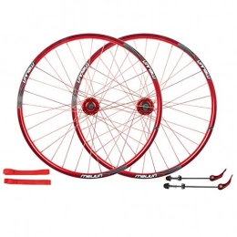 JIE KE Parti di ricambio Cerchio bici MTB. Bike Wheelset 26 pollici Disc Brake Brake Cycling Rims ruota Ruota per bicicletta 32 raggio per 7-10 Velocità Volatore di cassetta (Color : RED, Size : 26")