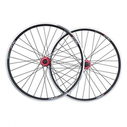 JIE KE Parti di ricambio Cerchio bici MTB. Ruota del freno a disco Wheelset da 26 pollici Ruota ciclismo da 26 pollici Ruota per biciclette 32 raggio per 7-10 Velocità Volatore di cassetta (Color : BLACK, Size : 26")