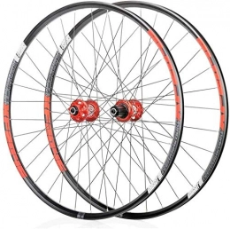 LIMQ Ruote per Mountain Bike Ciclo Serie Ruote Cuscinetti Mozzo 26 27 5 29 Pollici Ruote Bici in Lega Set Ruote Ruote Bici da MTB Set Cerchioni Freno 8 9 10 11 Mozzi Cuscinetti A Tenuta Rapida Mozzo 32 Fori, Red-29inch