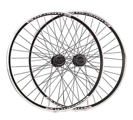 Generic Parti di ricambio Generic Mountain Bike Wheelset 26"V Brake Cerchio per Bicicletta MTB Ruote a sgancio rapido QR Cassette Hub per 7 velocità (Color : Black hub, Size : 700C) (
