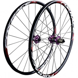 GJZhuan Ruote per Mountain Bike GJZhuan MTB Set di Ruote per Bici, Cerchi in Lega Mountain Bike Ruota Set Freno a Disco Sgancio Rapido Mozzo Fibra di Carbonio 24 Fori a Raggi 7 / 8 / 9 / 10 / 11 Connessione (Color : Purple, Size : 26inch)