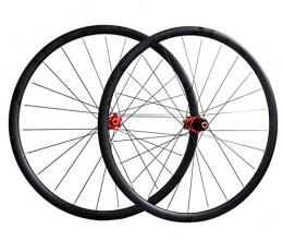 JHDGZ Parti di ricambio JHDGZ 700C 29"Wheelset per Biciclette, MTB Road Bike Wheel Doppia Parete Rims 30mm Freno A Disco per 7-11 velocità Cassetta Volo Volo Ruota Rapida Mozzo in Fibra di Carbonio(Size:700c, Color:Nero)