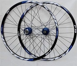 L.BAN Ruote per Mountain Bike L.BAN 26 / 27.5 / 29 MTB Mountain Bike Bicicletta CNC Anteriore 2 Posteriore 4 Cuscinetti sigillati Mozzo 26 Ruota a Disco Mountain Bike, Blue-26 1set