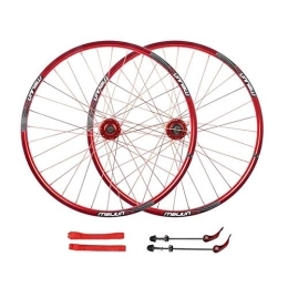 L.BAN Parti di ricambio L.BAN 26"Ruota Mountain Bike, Freno a Disco in Lega di Alluminio Ultraleggero Cuscinetti mozzo Compatibile 7 8 9 10 velocità Ruota Libera, Rosso