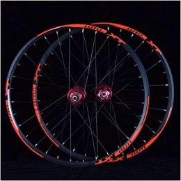 L.BAN Ruote per Mountain Bike L.BAN Coppia Ruote MTB 26 27, 5 29 in Mountain Bike Bike Doppio Strato Cerchione in Alluminio Cuscinetto sigillato 7-11 velocità Cassetto Mozzo Freno a Disco 1100g QR 24h, Red-29inch