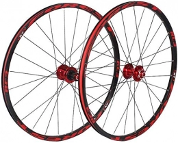 L.BAN Parti di ricambio L.BAN Mountain Bike Wheelset 26, MTB Cuscinetti sigillati per Freni a Disco a Doppia Parete a sgancio rapido compatibili 8 / 9 / 10 velocità, rosso-26 Pollici