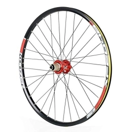 L.BAN Parti di ricambio L.BAN Ruota Posteriore per Mountain Bike 26 / 27, 5 Pollici, Freno a Disco QR per Cerchioni da Parete Doppia da Corsa QR 32H 8 9 10 11 velocità, rosso-26 Pollici