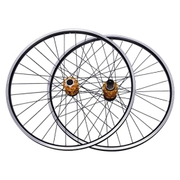 LEEAMHOME Ruote per Mountain Bike LEEAMHOME Set di ruote da 27, 5 pollici, per mountain bike, in alluminio, per bici anteriore e posteriore, per bicicletta, a sgancio rapido, per biciclette, biciclette (oro)