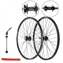 LHHL Ruote per Mountain Bike LHHL MTB Rim 20" / 26" Set Ruote Bici, MTB Cerchi in Lega, Cuscinetto Sigillato Freno Disco Ruota Libera, per Cassette6 / 7 / 8 / 9 velocità 32H (Color : Black, Size : 20")