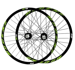 LHHL Parti di ricambio LHHL Set Ruote 26" / 27.5" / 29" for Mountain Bike Freno Disco MTB Bicicletta Cerchi Doppia Parete 8-10 velocità Rilascio Rapido 32H (Color : Green, Size : 29")