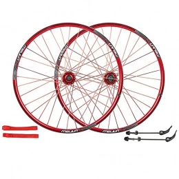 LICHUXIN Parti di ricambio LICHUXIN 26 In Hybrid / Mountain Bike Wheelset freno a disco a doppia parete in lega di alluminio MTB Rim sgancio rapido 32 fori 7 8 9 10 velocità cassetta (colore : rosso, dimensioni: 66 cm)