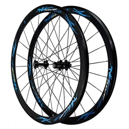 LICHUXIN Parti di ricambio LICHUXIN MTB Ruote Bici 700C Pollici Cerchi Ruota Anteriore E Posteriore Bicicletta V / C-Brake Ruote Ciclismo Mozzo Cuscinetto Sigillato 20 / 24 Buche 7-12 velocità Cassetta (Color : Blue, Size : 700C)