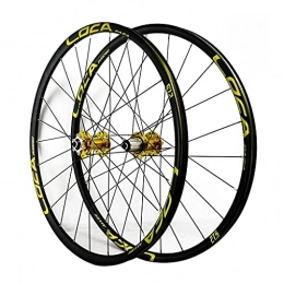 LICHUXIN Parti di ricambio LICHUXIN Ruote Bici 26 / 27.5 / 29 Pollici MTB Cerchi Freno Disco Ruota Ciclismo Corsa Cuscinetti Sigillati 24 Ha Parlato per Volano Cassetta 7-12 velocità QR (Color : Gold-1, Size : 26in)