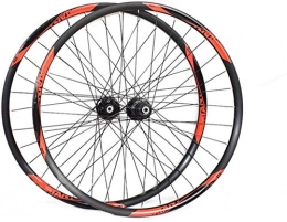 LIMQ Parti di ricambio LIMQ Set di Ruote Bici da 27 5 Pollici Ruote per Ciclismo Mountain Bike Set Ruote Anteriori E Posteriori Palin Rosso Standard Cerchio Freno A Disco Ruota Bici ATX