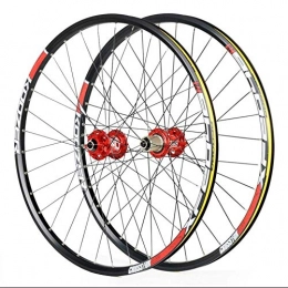 LIMQ Parti di ricambio LIMQ Set di Ruote per Bici A Doppia Parete per 26 27 5 Ruote da 29 Pollici 29 Pollici Freno A Disco A Sgancio Rapido Ruote da Mountain Bike 24H 8 9 10 11 velocità, Red-29inch