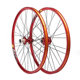 LSRRYD Parti di ricambio LSRRYD 26 / 27.5" MTB Set di Ruote Raggi Piatti Bici Cerchio Bicicletta Freno A Disco Rilascio Rapido Ruote 28 Fori Mozzo per 7 / 8 / 9 / 10 / 11 velocità Cassetta 1980g (Color : Red, Size : 27.5'')