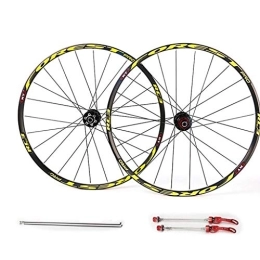 LSRRYD Parti di ricambio LSRRYD 26 27, 5 Pollici Set di Ruote per Mountain Bike, MTB Cerchi in Lega di Alluminio sgancio rapido 28 Fori 7 8 9 10 11 Speed Posteriore Mozzi (Color : Yellow, Size : 26inch)