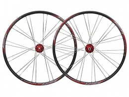 LSRRYD Parti di ricambio LSRRYD 26" Bici Cerchio Set di Ruote per Bicicletta Freno A Disco Rilascio Rapido MTB Ruote 24 / 28 Fori Mozzo per 7 / 8 / 9 / 10 velocità Cassetta 2120g (Color : Red, Size : 26in)