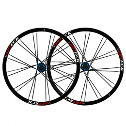 LSRRYD Parti di ricambio LSRRYD 26" MTB Set di Ruote 24 Fori Bici Cerchio Bicicletta Freno A Disco Ruote Raggi Piatti Rilascio Rapido Mozzo per 7 / 8 / 9 / 10 velocità Cassetta 2342g (Color : Blue)