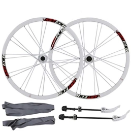 LSRRYD Parti di ricambio LSRRYD Ciclismo Ruote MTB Set Ruote Bici 26" for Mountain Bike Cerchi Doppia Parete Freno Disco 7-10 velocità Hub for Schede Rilascio Rapido 24H (Color : A-White, Size : 26")