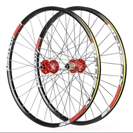 LSRRYD Ruote per Mountain Bike LSRRYD Doppio Muro Ruote Bici per 26 27, 5 29 Pollici Cerchio MTB Freno a Disco Rilascio rapido Ruote per Mountain Bike 24H 8 9 10 11 velocità (Color : Red, Size : 26inch)