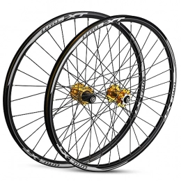 LSRRYD Ruote per Mountain Bike LSRRYD Freno A Disco Set di Ruote per Bicicletta 26" 27.5" 29" MTB Ruote Rilascio Rapido Bici Cerchio 32 Fori Mozzo per 7 / 8 / 9 / 10 / 11 velocità Cassetta 2015g (Color : Gold, Size : 27.5 in)