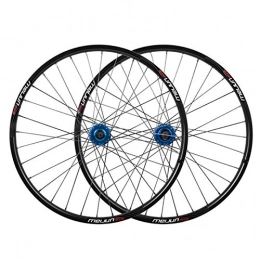 LSRRYD Ruote per Mountain Bike LSRRYD MTB Set di Ruote 26" Bici Cerchio Rilascio Rapido Bicicletta Ruotes Freno A Disco Mozzo per 7 / 8 / 9 / 10 velocità Cassetta 32 Fori 2213g (Color : Blue hub, Size : 26inch)