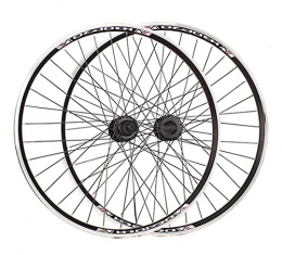 LSRRYD Parti di ricambio LSRRYD MTB Set di Ruote 26" Freno A V Bici Cerchio Bicicletta Rilascio Rapido Ruote Cassetta Mozzo per 7 velocità (Color : Black hub, Size : 700C)