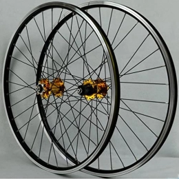 M-YN Ruote per Mountain Bike M-YN 26" / 27.5" / 29"MTB Bike Front & Rear Set di Ruote Set Cassette Disc Wheelset Doppio Rim Doppio Parete Rim Rim Relato Rapido 7-12 Veloce(Size:27.5inch, Color:Giallo)